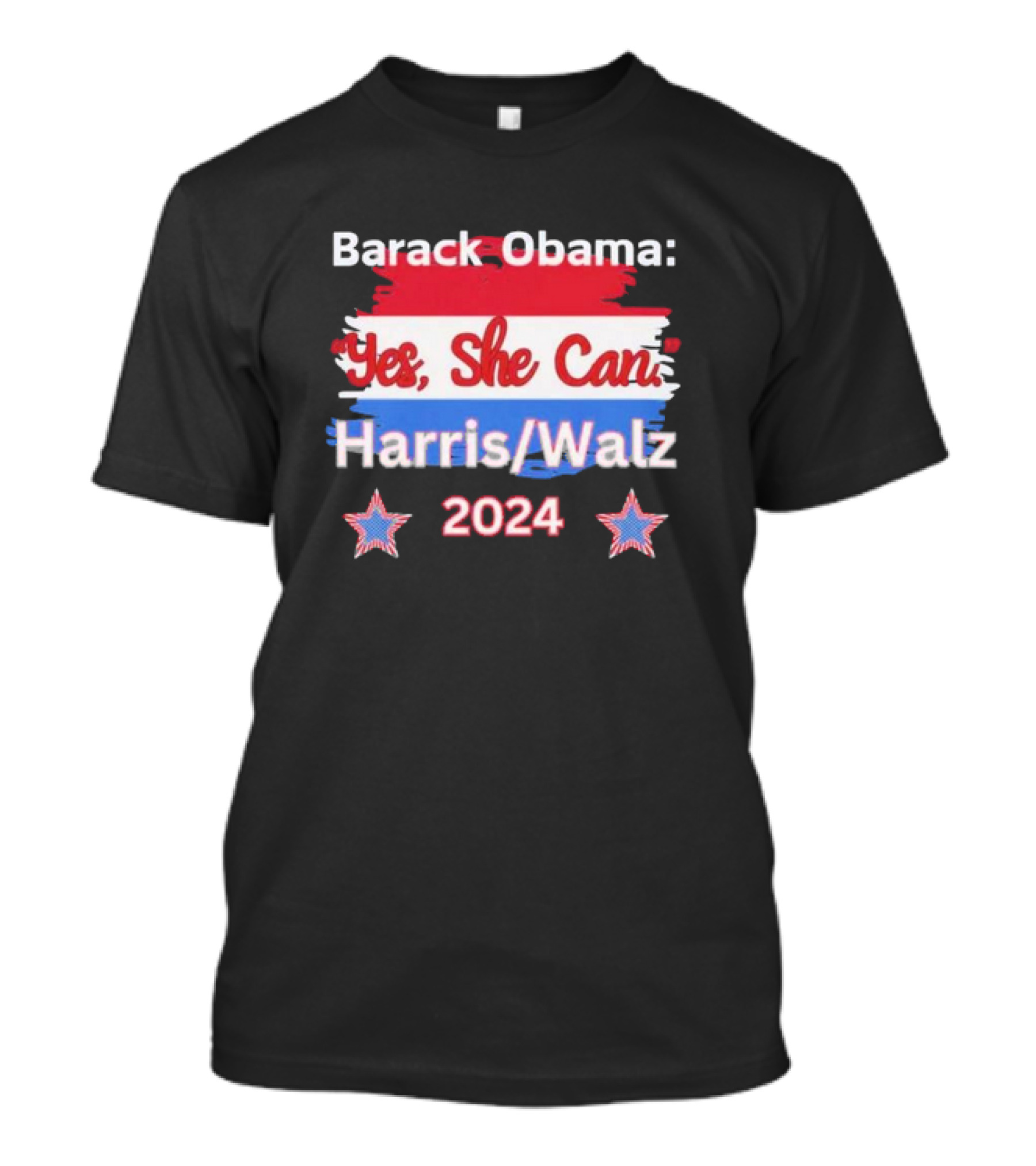 Barack Obama Yes She Can Harris Walz 2024 Stars T-Shirt