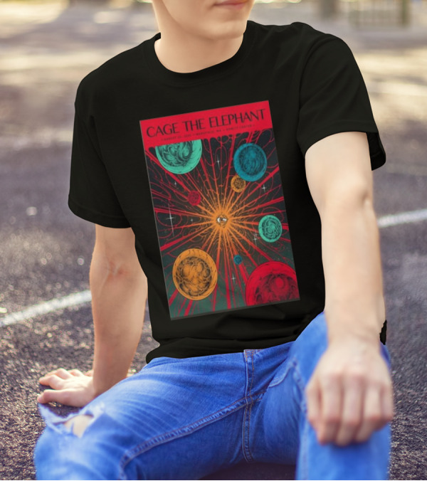 Cage The Elephant Cosmic Art Xfinity Center Aug 22 2024 Marshfield MA T-Shirt