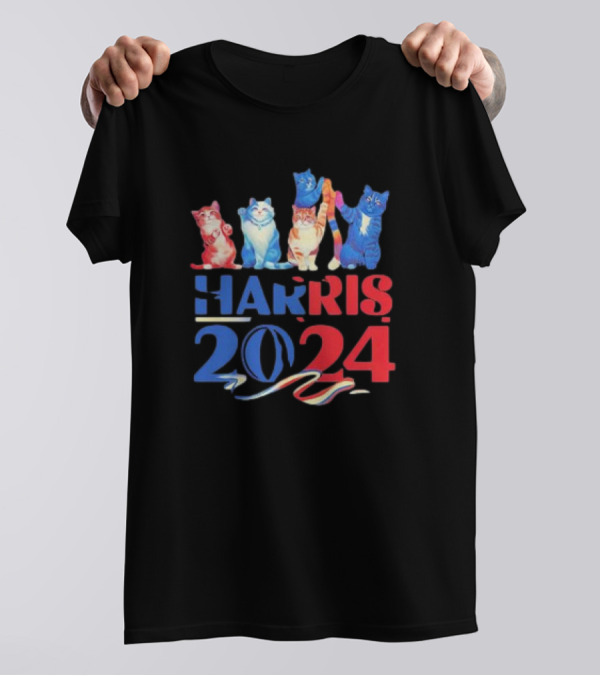 Harris 2024 Five Cats USA Election Campaign T-Shirt