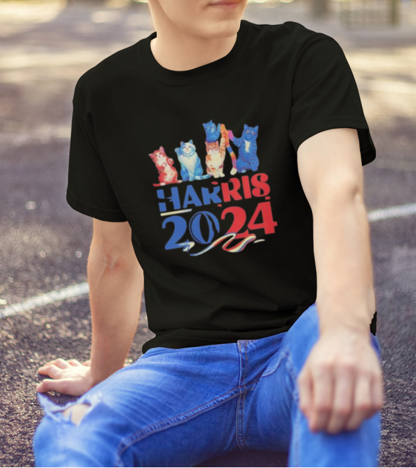 Harris 2024 Five Cats USA Election Campaign T-Shirt