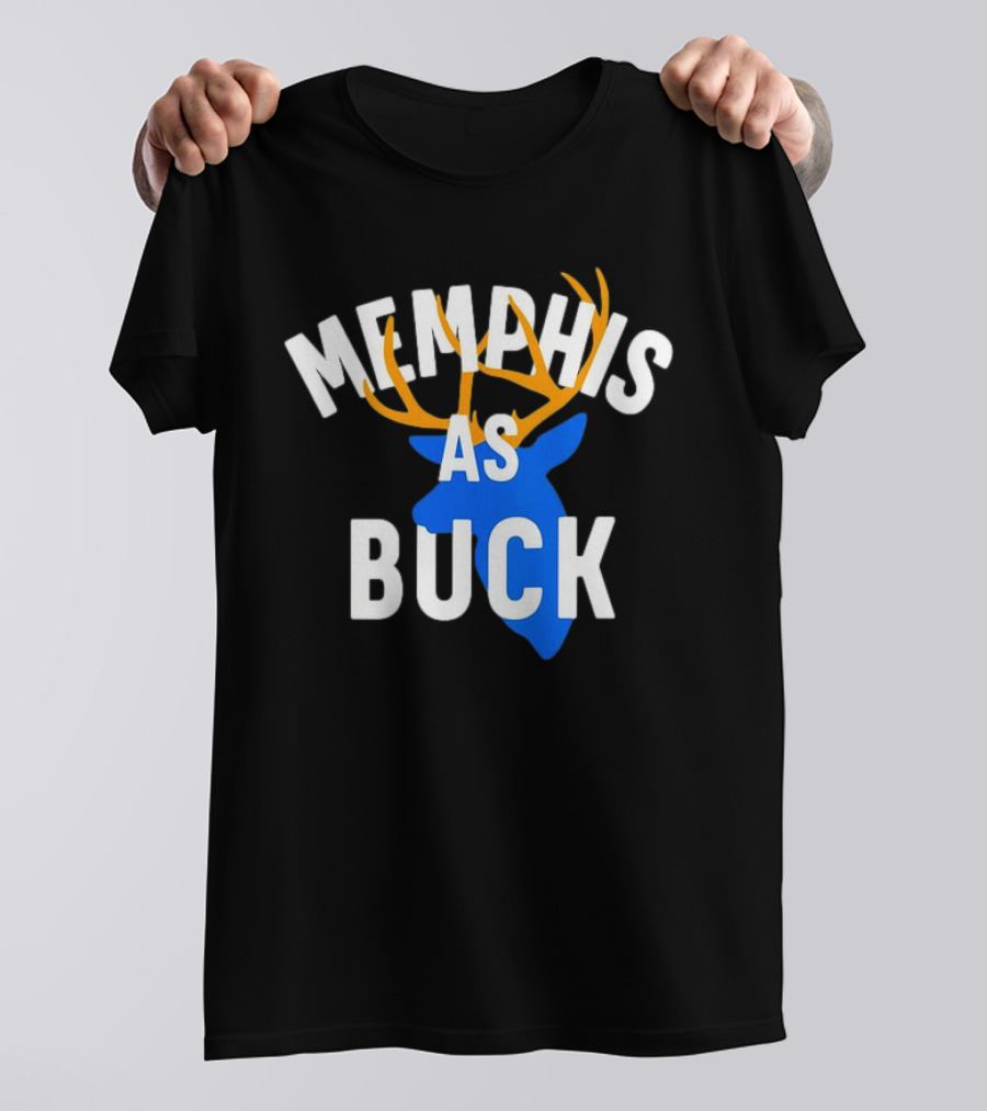 Memphis As Buck Blue Deer Head With Antlers T-Shirt