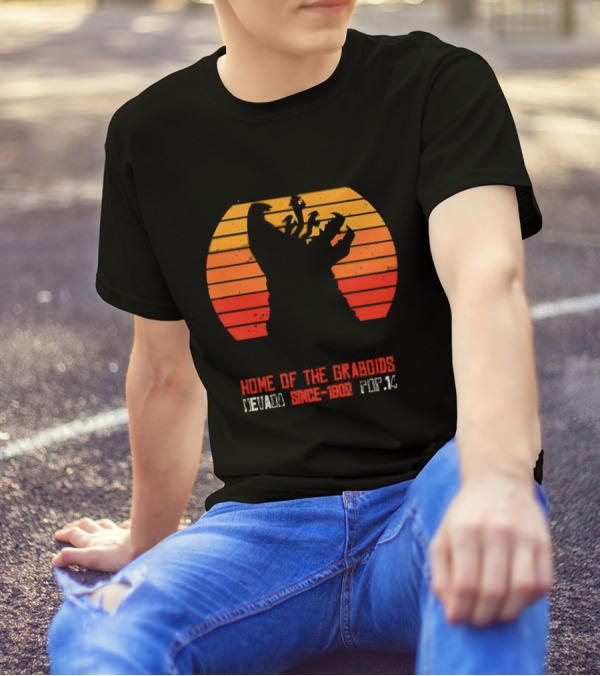 Perfection Nevada Home Of The Graboids Since 1902 Pop 14 Vintage Sunset T-Shirt