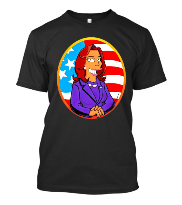 Anna Maltese Kamala Devi Harris Cartoon Character American Flag T-Shirt