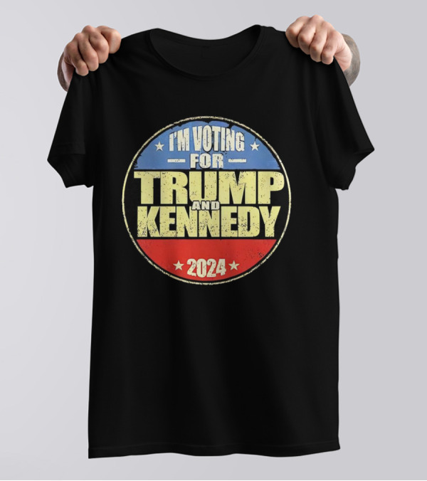 I’m Voting For Trump And Kennedy 2024 Stars And Stripes Badge T-Shirt