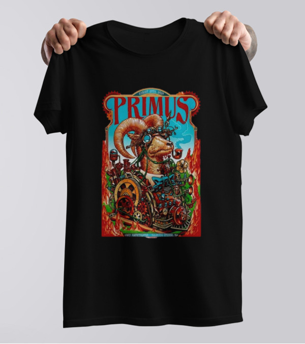 Primus Colorado Springs Steampunk Ram August 24 2024 Ford Amphitheater T-Shirt