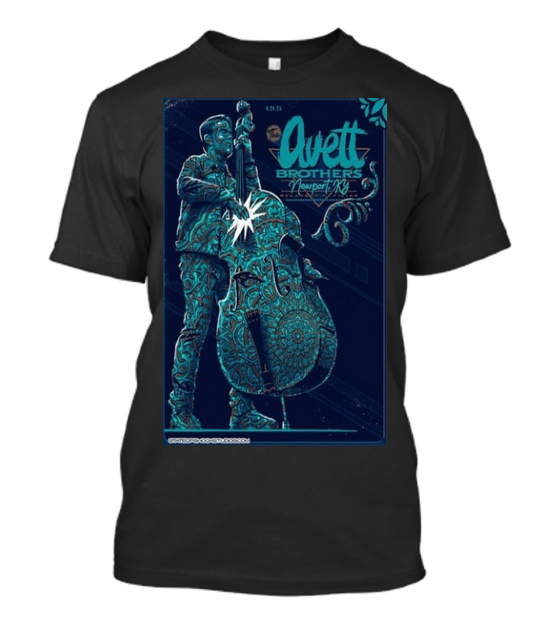 The Avett Brothers Newport KY 2024 Gig Poster With Intricate Musician T-Shirt