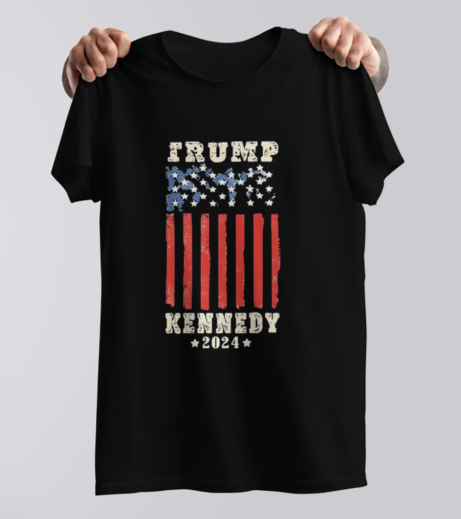 Trump Kennedy 2024 American Flag Stars And Stripes Vintage Patriotic T-Shirt