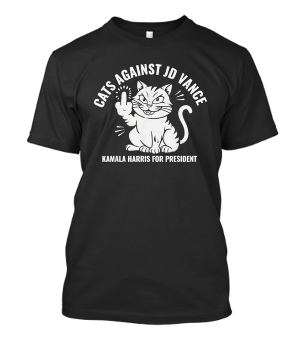 Cats Against JD Vance Kamala Harris For President T-Shirt