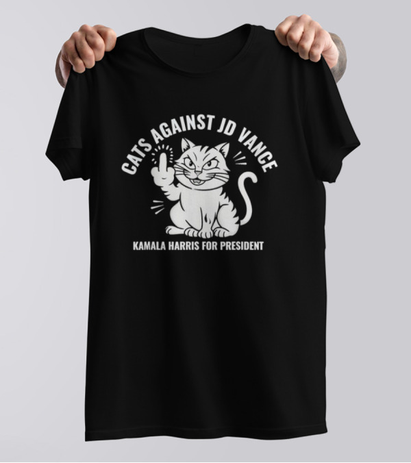 Cats Against JD Vance Kamala Harris For President T-Shirt