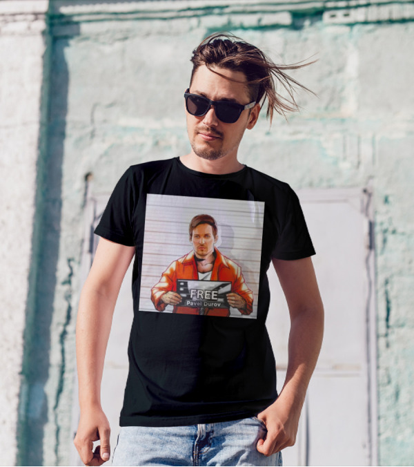 Free Pavel Durov Mugshot Cartoon T-Shirt