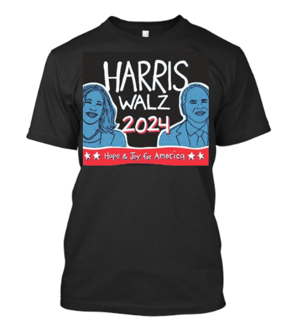 Harris Walz 2024 Hope And Joy For America Panhandle Slim T-Shirt