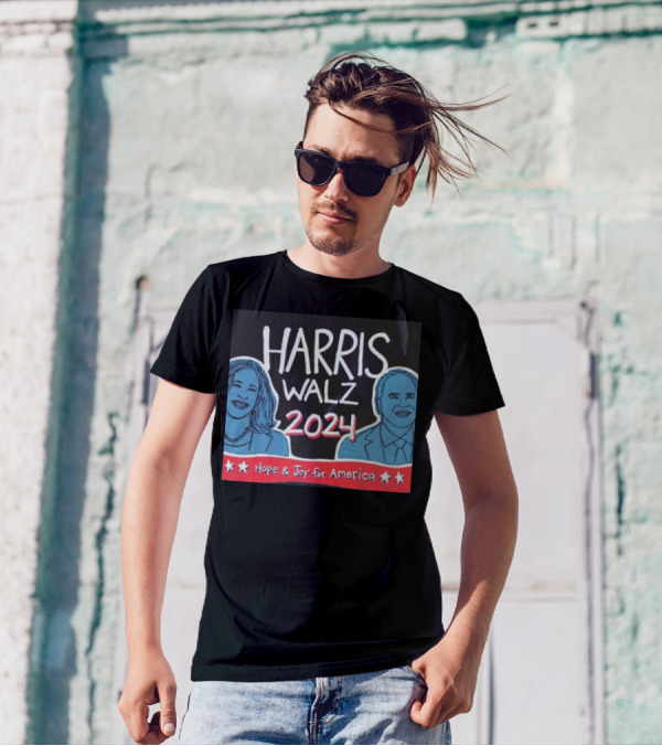 Harris Walz 2024 Hope And Joy For America Panhandle Slim T-Shirt