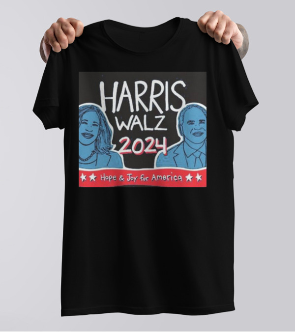 Harris Walz 2024 Hope And Joy For America Panhandle Slim T-Shirt