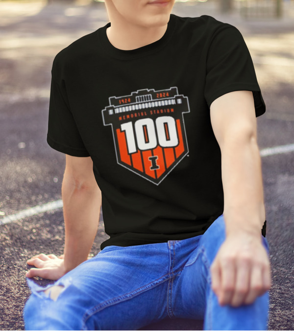 1924 2024 Memorial Stadium 100 Illinois Fighting Illini Football T-Shirt