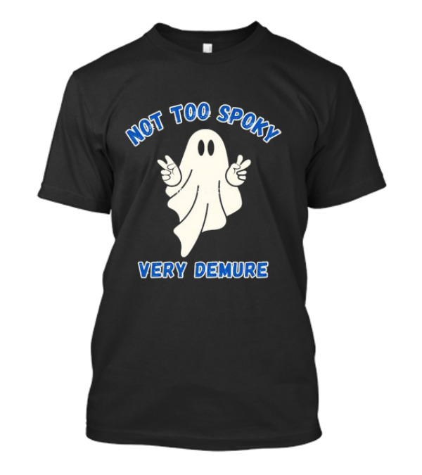 Not Too Spooky Very Demure Peace Sign Ghost Halloween T-Shirt