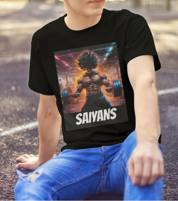 Saiyan Workout Gym Motivation Saiyans Strength Training Anime Fusion T-Shirt