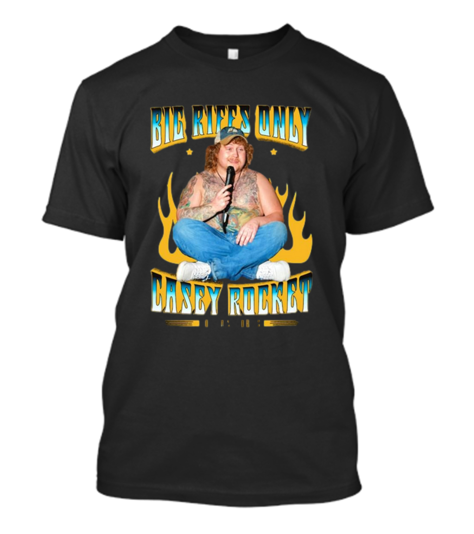 Big Riffs Only Casey Rocket Flame T-Shirt