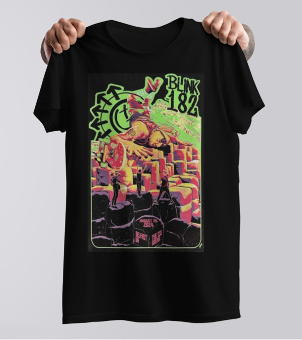 Blink-182 Belfast UK August 26 2024 Tour Giant's Causeway T-Shirt