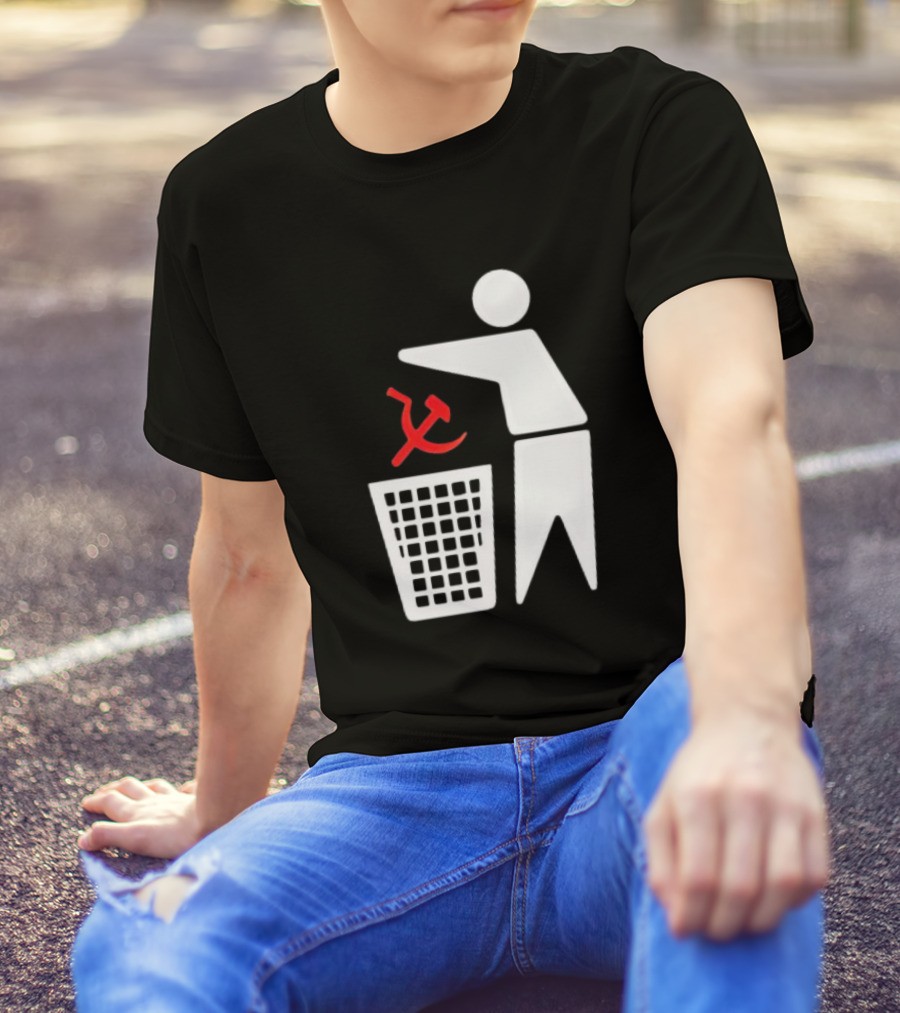 Communism Trash Can Hammer Sickle Disposal T-Shirt