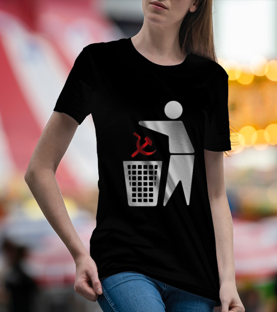 Communism Trash Can Hammer Sickle Disposal T-Shirt
