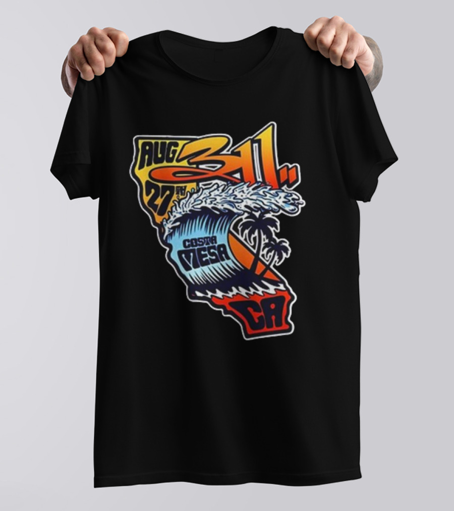 311 Live At Costa Mesa Pacific Amphitheatre August 27 2024 Wave And Palm T-Shirt