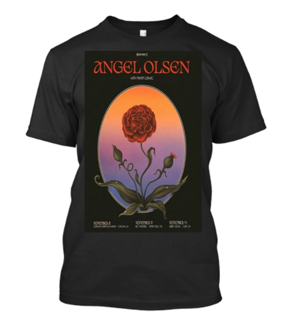 Angel Olsen September 8 2024 Ventura Majestic Ventura Theater Concert Poster With Pinky Pinky Flower T-Shirt