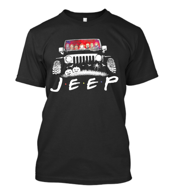 Jeep Halloween Horror Characters Passenger View T-Shirt
