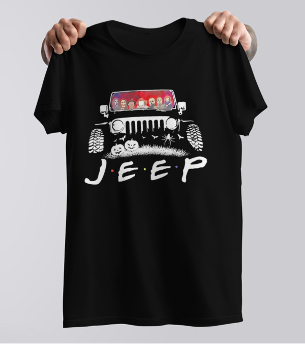 Jeep Halloween Horror Characters Passenger View T-Shirt