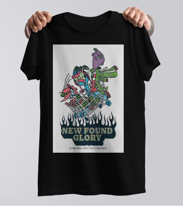 New Found Glory Concert August 27th 2024 The Fillmore Detroit MI Rugrats Characters In Shopping Cart T-Shirt