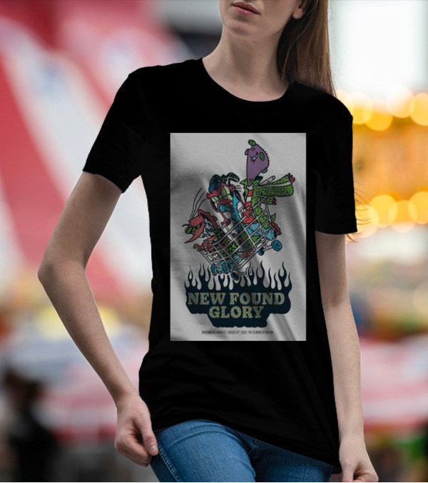 New Found Glory Concert August 27th 2024 The Fillmore Detroit MI Rugrats Characters In Shopping Cart T-Shirt