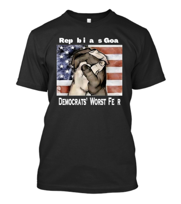 Republicans Goal Democrats' Worst Fear American Flag Handshake T-Shirt