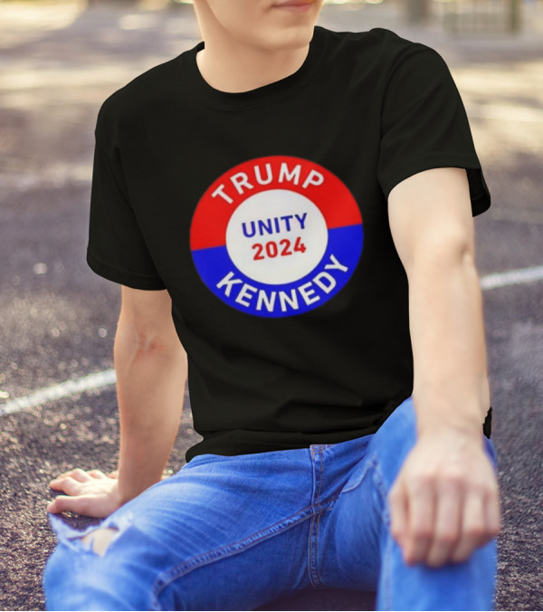 Trump Kennedy Unity 2024 Emblem With Red White And Blue Circular Motif T-Shirt