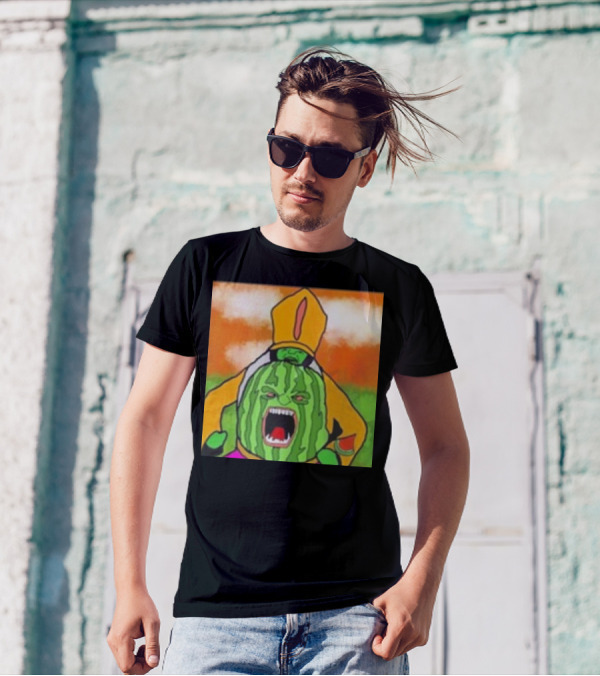 Angry Watermelon Priest In Colorful Robes T-Shirt