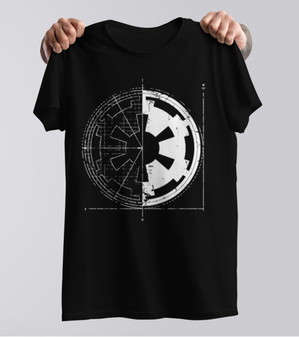 Galactic Empire Emblem Blueprint Schematic Diagram T-Shirt
