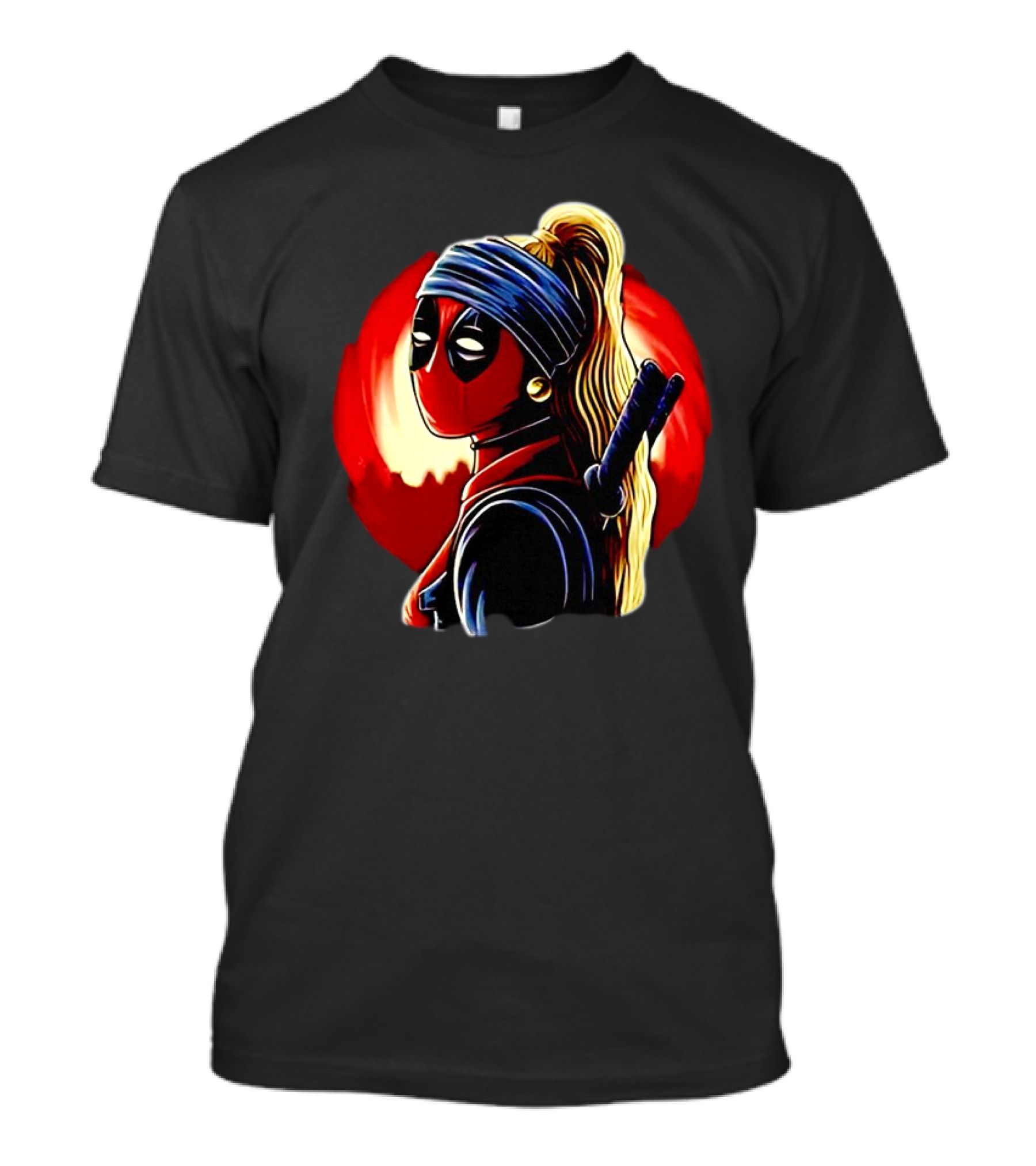 Ladypool Meets Vermeer’s Girl With A Pearl Earring Fusion T-Shirt