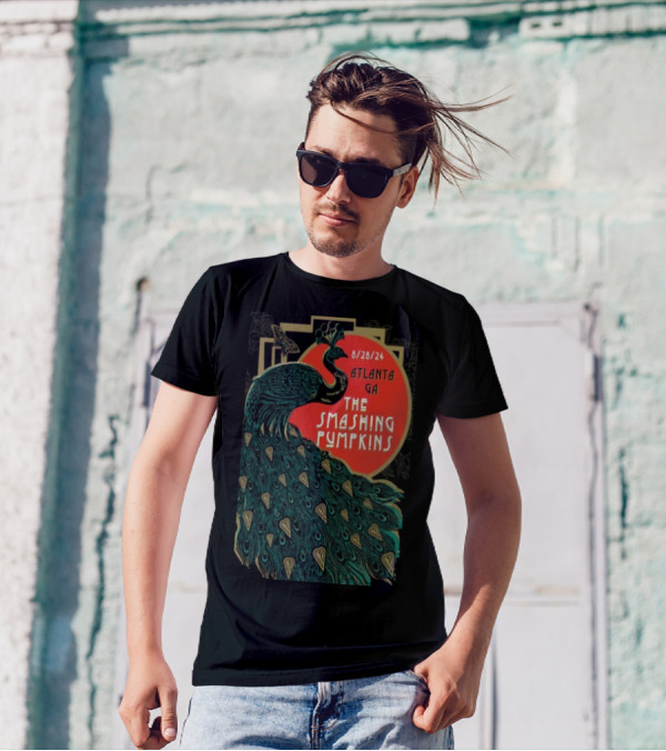 The Smashing Pumpkins Atlanta GA August 28 2024 Peacock Art Nouveau T-Shirt