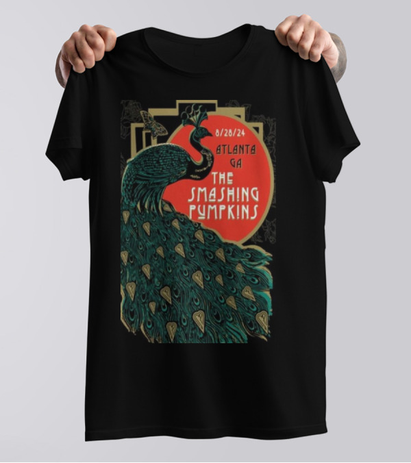 The Smashing Pumpkins Atlanta GA August 28 2024 Peacock Art Nouveau T-Shirt