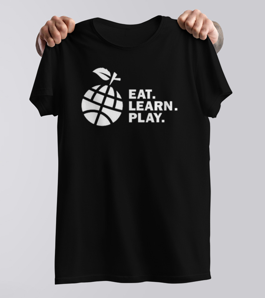 Ayesha Curry Eat Learn Play Basketball Apple Logo Black T-Shirt