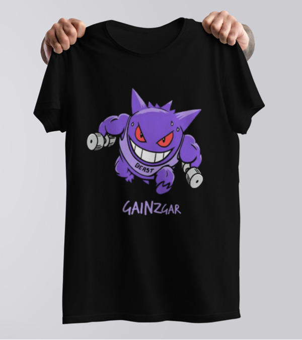Beast Gainzgar 2024 Muscle Gym Cartoon Dumbbells T-Shirt