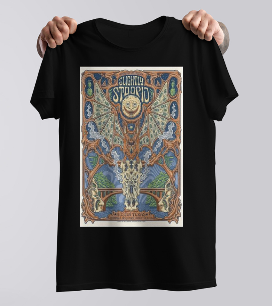 Slightly Stoopid August 29 2024 Germania Insurance Amphitheater Austin Texas Event Psychedelic T-Shirt