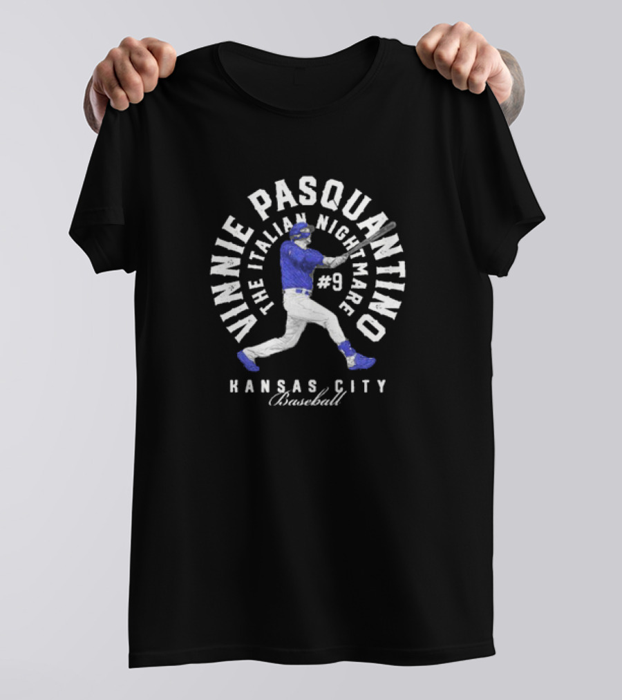 Vinnie Pasquantino The Italian Nightmare #9 Kansas City Baseball T-Shirt