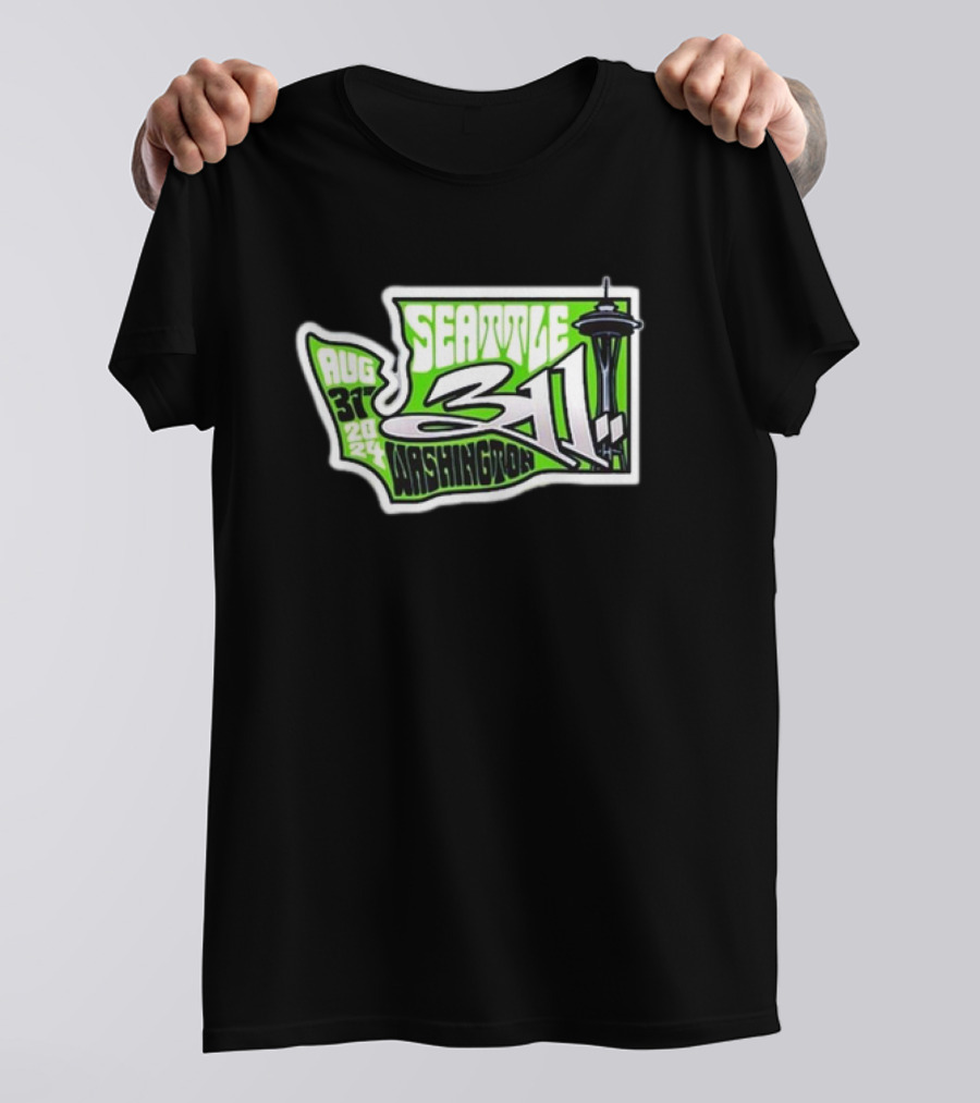 311 Tour Seattle Washington Aug 31 2024 Space Needle T-Shirt