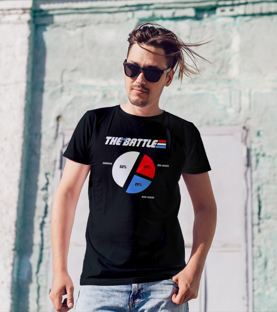 GI Joe Knowing Is Half The Battle Pie Chart Red Lasers Blue Lasers T-Shirt