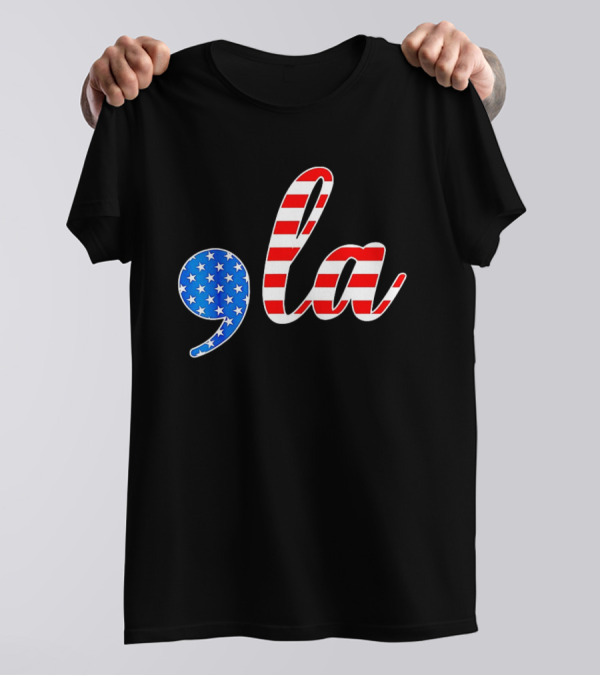 Kamala Harris 2024 President Comma La America Flag T-Shirt