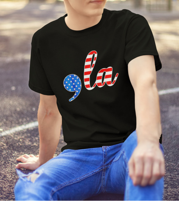 Kamala Harris 2024 President Comma La America Flag T-Shirt