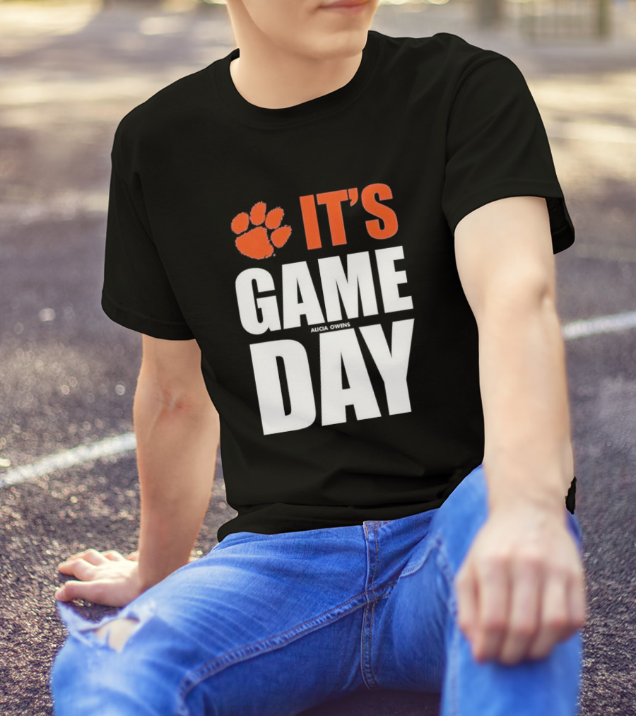 Clemson Tigers It's Game Day Paw Print Alicia Owens T-Shirt