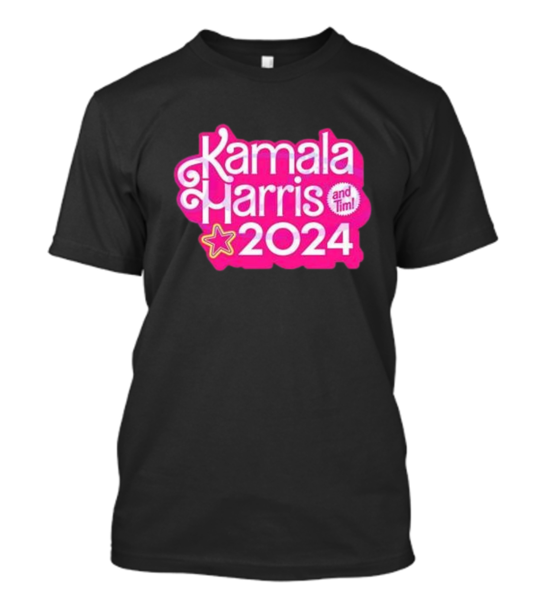 Kamala Harris And Tim 2024 Pink Star T-Shirt