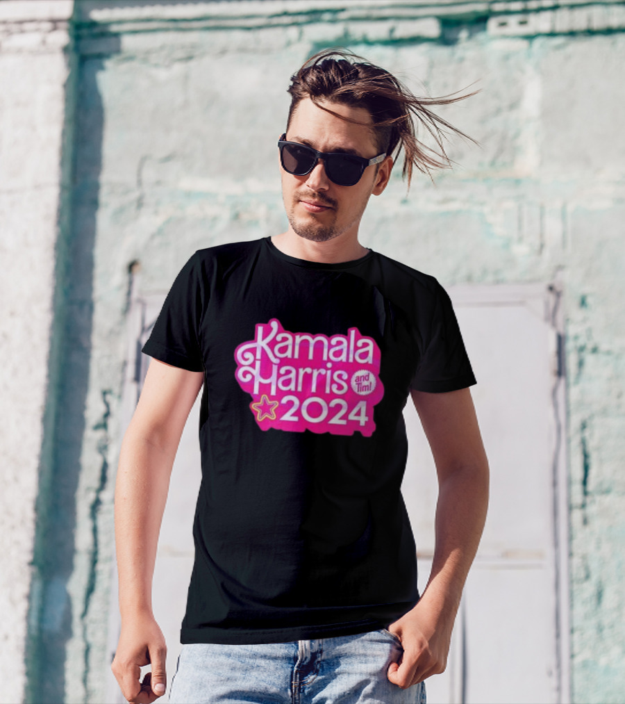 Kamala Harris And Tim 2024 Pink Star T-Shirt