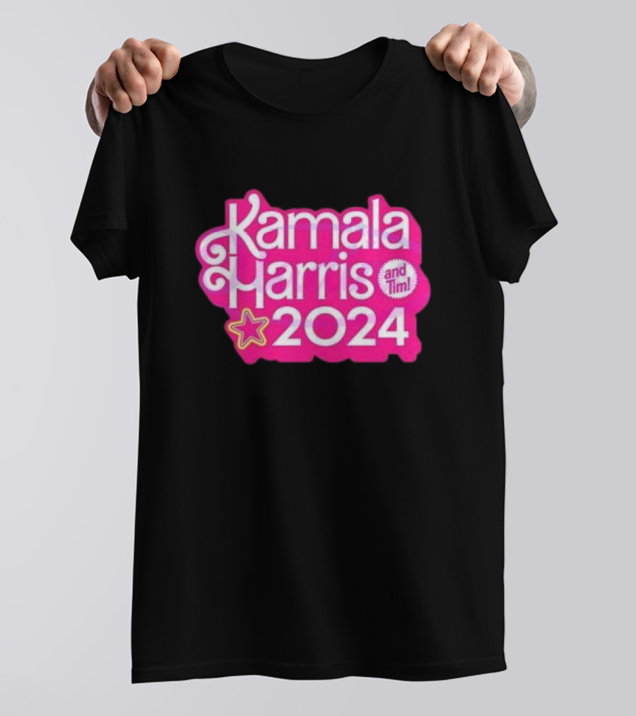 Kamala Harris And Tim 2024 Pink Star T-Shirt