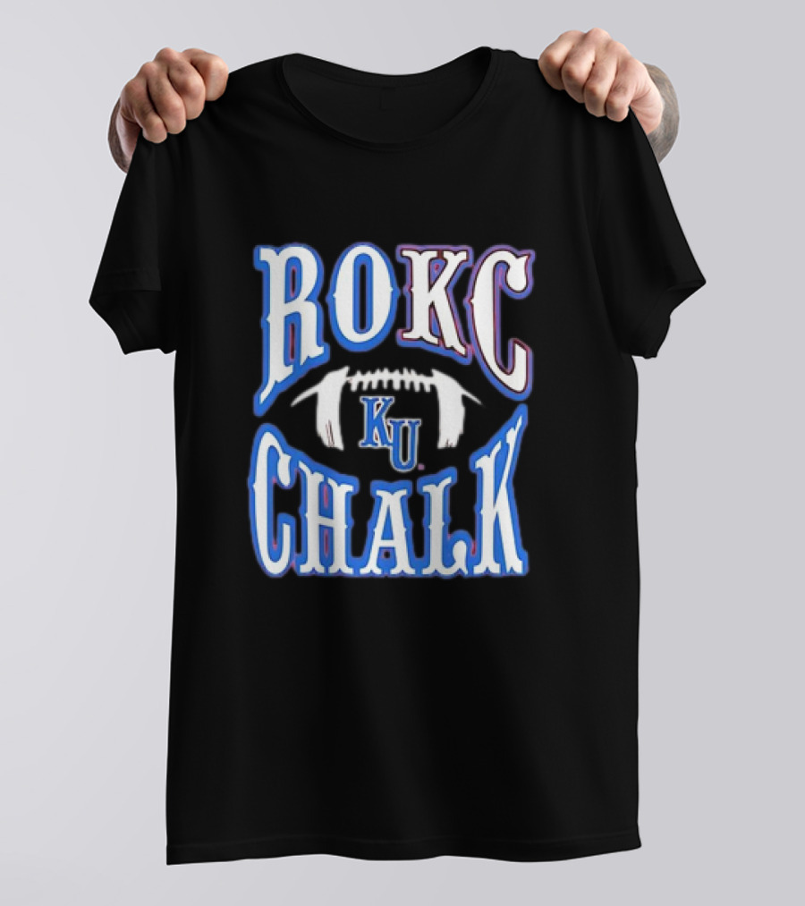 KU Rock Chalk Football Kansas Jayhawks T-Shirt